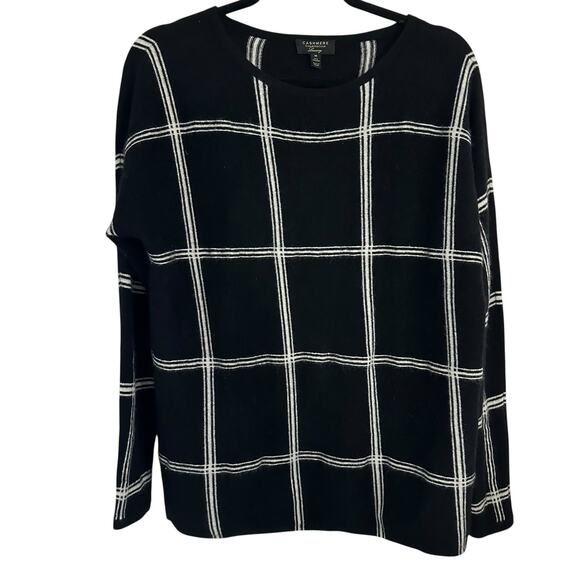 Charter Club Cashmere Sweater Medium Women’s Striped Crewneck Pullover Soft - Picture 1 of 6